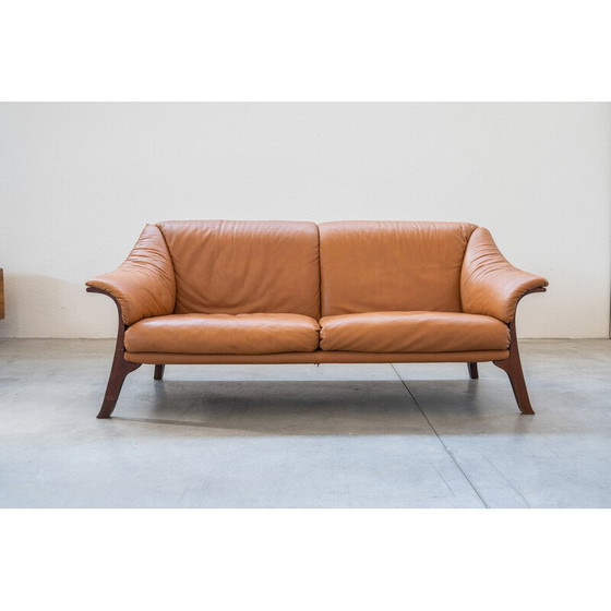 Image 1 of Vintage Frau sofa in cognac-colored leather, 1980-1990