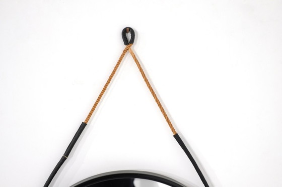 Image 1 of Specchio rotondo vintage in acciaio, Italia, anni '70.