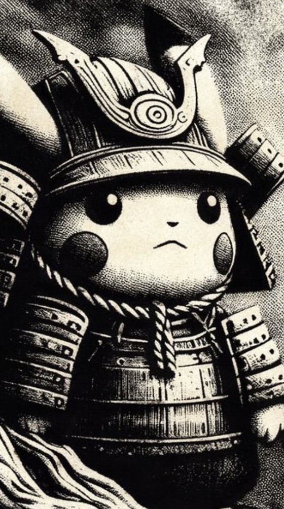 Image 1 of Artwork Pikachu (Pokemon) No Bushido