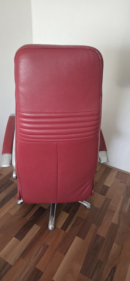 Modulax Swivel/Recliner Armchair (Medalounger). Model X Lin – Modular, draaistoelen, Leather, Chrome (photo 2 of 5)