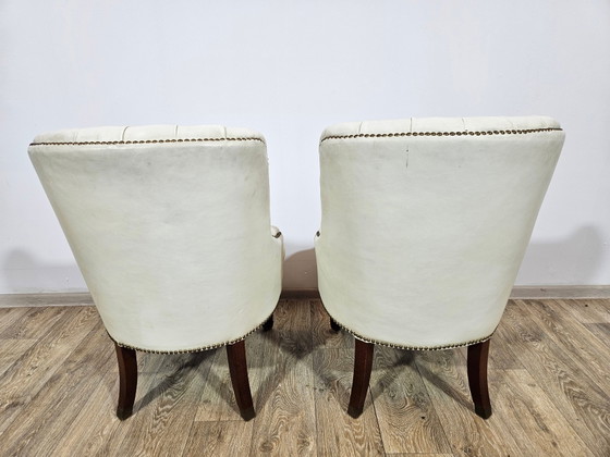 Chesterfield Armchairs, England, 1960s, Set of 2 – Leather, Wood (photo 14 of 15)