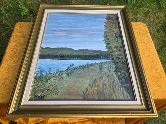 Original French Seine River Landscape Oil Painting, Paintings & Drawings, Canvas, White (photo 4 of 11)