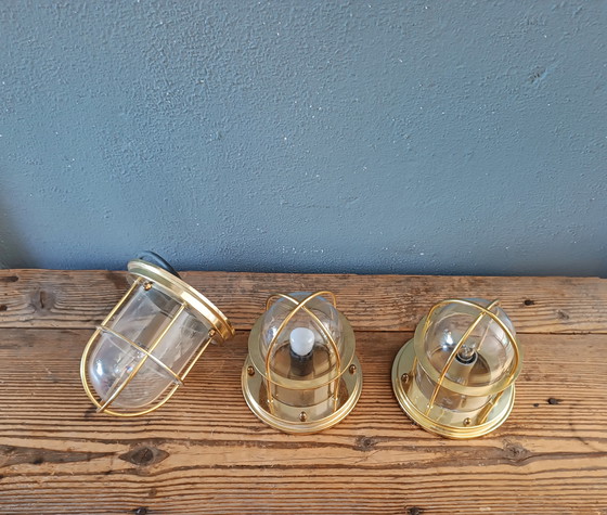 Image 1 of 3 x vintage plafondlampen in maritieme stijl