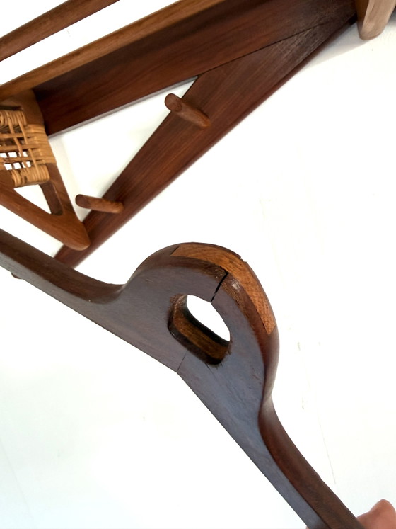 Image 1 of Vintage Deense teakhouten wandkapstok ‘60