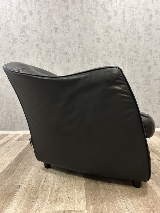 Image 1 of Gerard van den Berg – black leather designer armchair