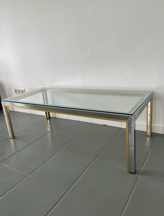 Image 1 of Romeo Rega coffee table in chrome and gold, Italy, 1970s