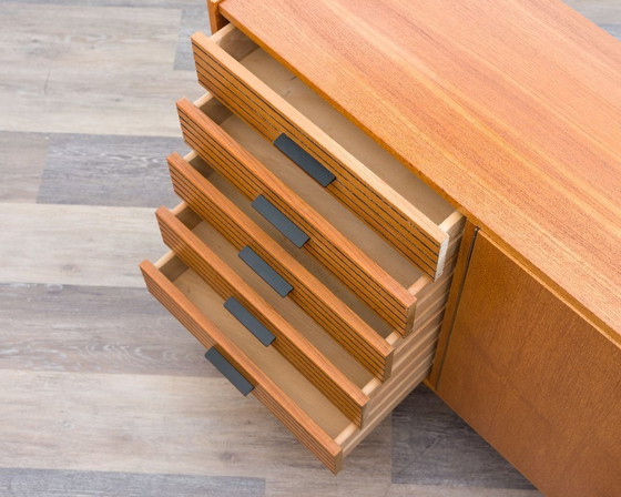 Image 1 of Teak sideboard from the 60s with grooved drawers.