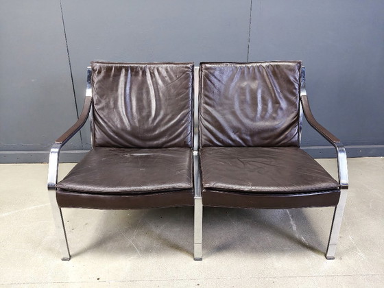 Image 1 of Divano in pelle di Preben Fabricius e Jorgen Kastholm per Walter Knoll, 1960