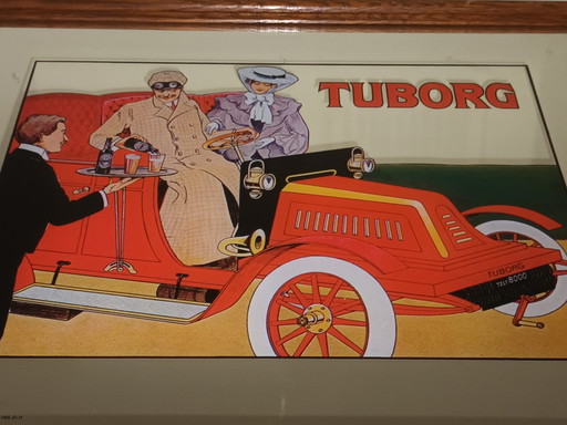 Publicité du miroir de Tuborg – spiegels, Wood, Glass