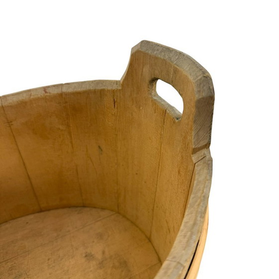 Vintage zweedse deegkom ovale Houten bak, Decoratieve objecten, Bruin, Rustic (foto 5 van 8)