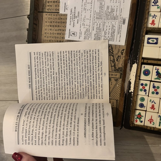 Image 1 of Antiek zeldzaam Mahjong spel