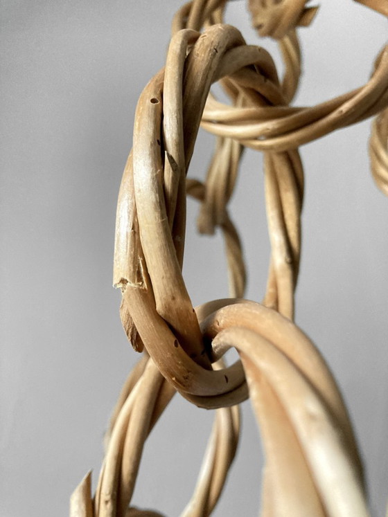 Large Wicker Hanging Basket with Three Tiers, Twisted Ring Chain, Decorative Objects, Beige (photo 14 of 18)