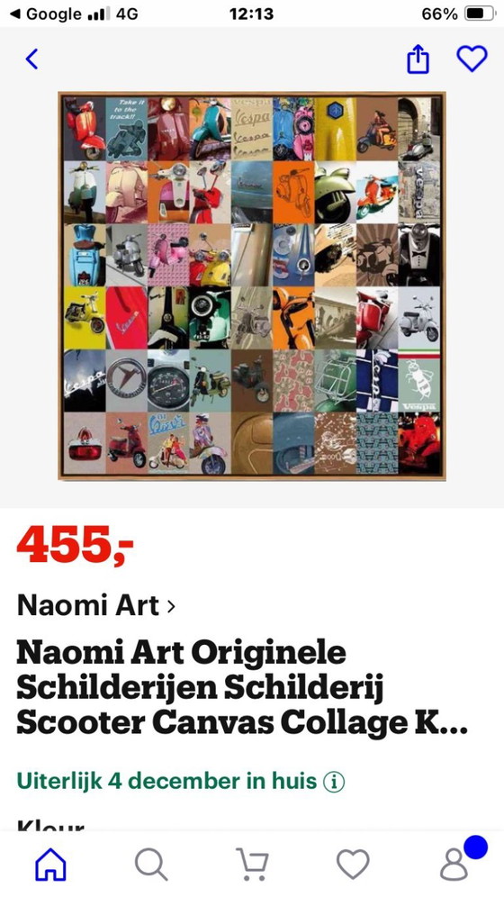 Image 1 of Grande toile de collage Vespa