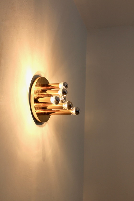 Messing Plafondlamp of Wandlamp, Glashütte, Glashütte Limburg, Wandlampen (foto 9 van 10)