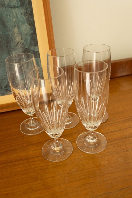 Image 1 of Vintage champagne glasses crystal glass, set of 5