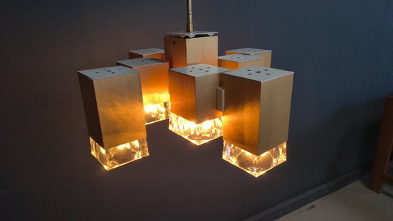 Image 1 of Lustre cubique vintage de Gaetano Sciolari, années 1970