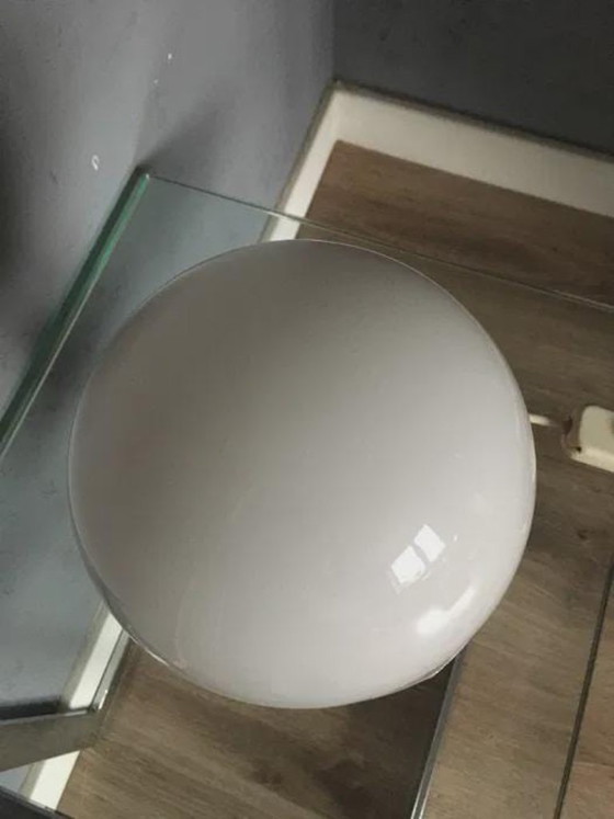 Lampe de table Space Age Egon Hillebrand, base orange, abat-jour blanc, années 1960, Plastique (photo 3 sur 6)
