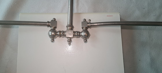 Image 1 of Vintage/Industrial Silver Green Hanging or floor lamp Billiard lamp