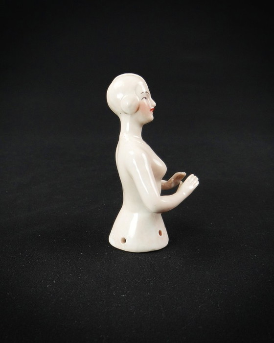 Image 1 of Half-Doll half-figurine of orientalist dancer in porcelain 20th century Germany