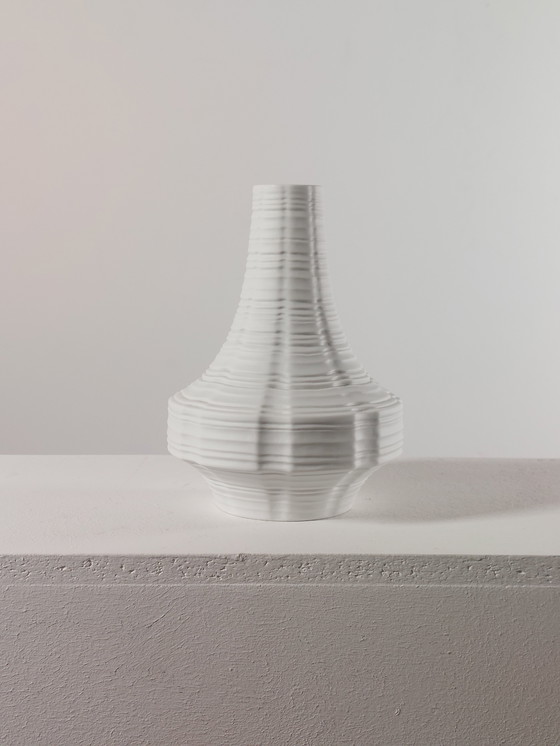 Image 1 of Vintage bisque porcelain vase Heinrich Relief 1970