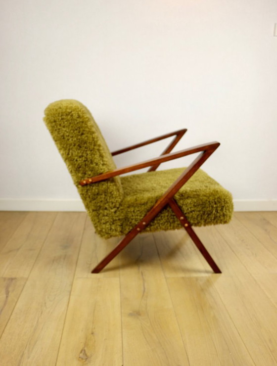 Poltrona Loft Vintage Design Vintage Khaki / Oliva Pelo Lungo Volpe - Poltrona Rinnovata – Axel Concept (photo 7 of 11)