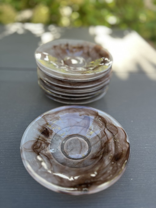 Art Deco gebaksbordjes Walther Glas set 10