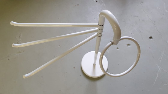 Image 1 of Vintage 80s Italian Metal White Lacquered Towel Rack/Dressboy