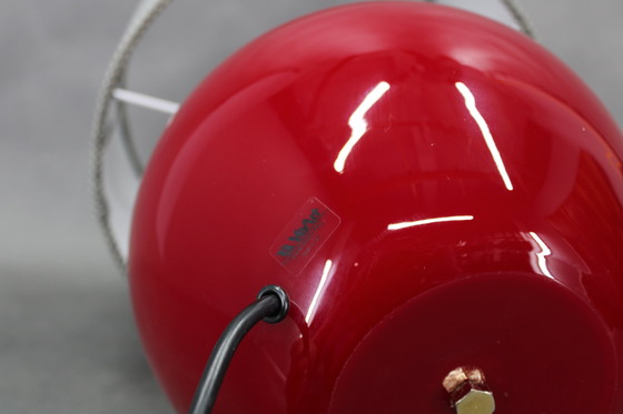 Image 1 of 1970s Italian VeArt Glass Table Lamp with Fabric Lamp Shade