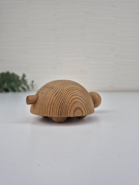 Tortue vintage Aarikka Finlande sur roues., Objets déco, Bois, Marron (photo 4 sur 9)