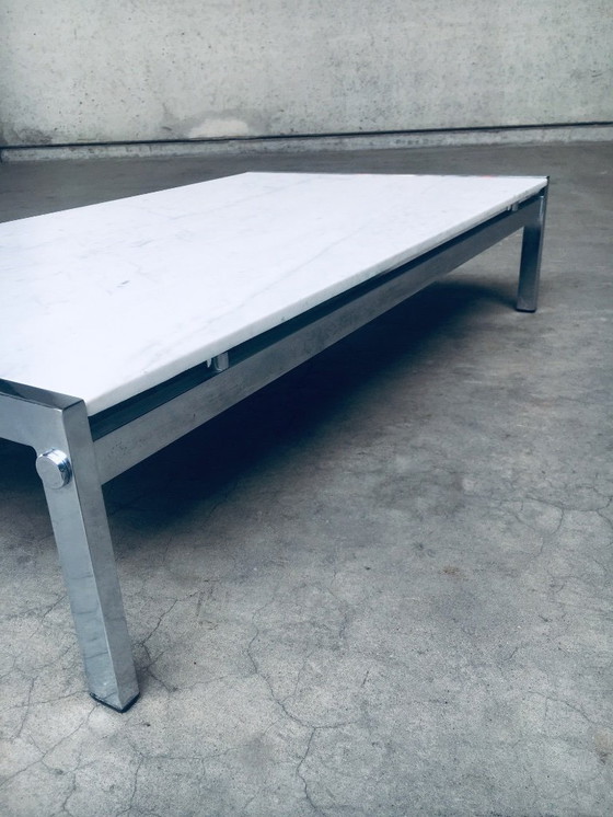 Image 1 of Postmodern Design Carrara Marble Low Coffee Table, Italy 1970's