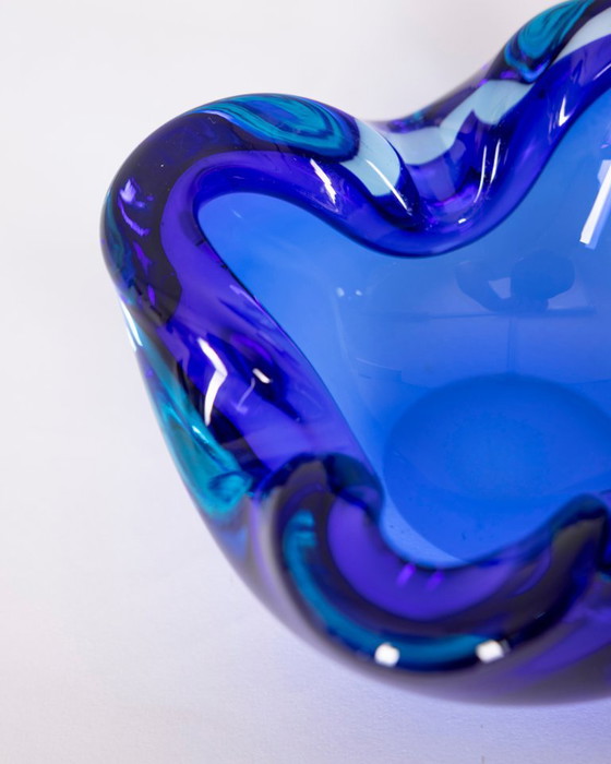 Vintage 1970s blue Murano glass ashtray, Italian design – Bowls (photo 2 of 7)