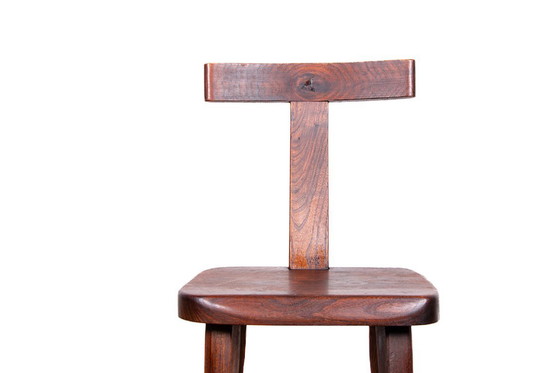 Image 1 of Set aus 4 skandinavischen Stühlen aus massiver Ulme, Modell T im Stil von Olavi Hanninen.