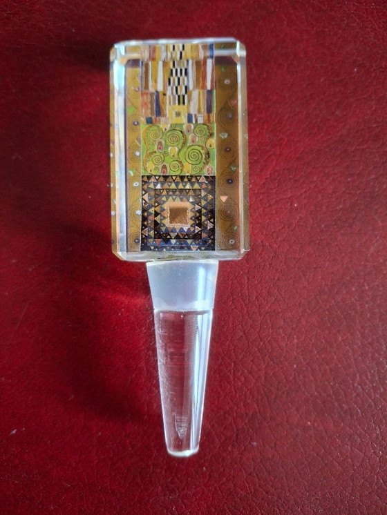 Image 1 of Tapón de botella de vino de vidrio soplado colección Goebel Artis Orbis Gustav Klimt