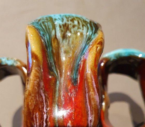 Image 1 of Vintage Vallauris vase 1960s - lava glaze - signed