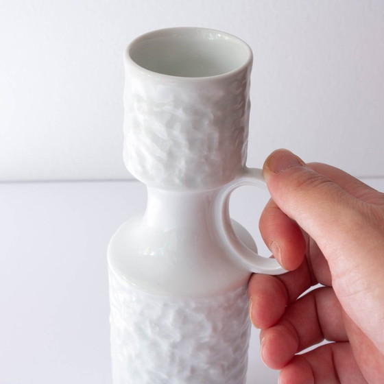 Image 1 of Royal KPM Porzellan White Glossy Porcelain Handled Vase, 1970s