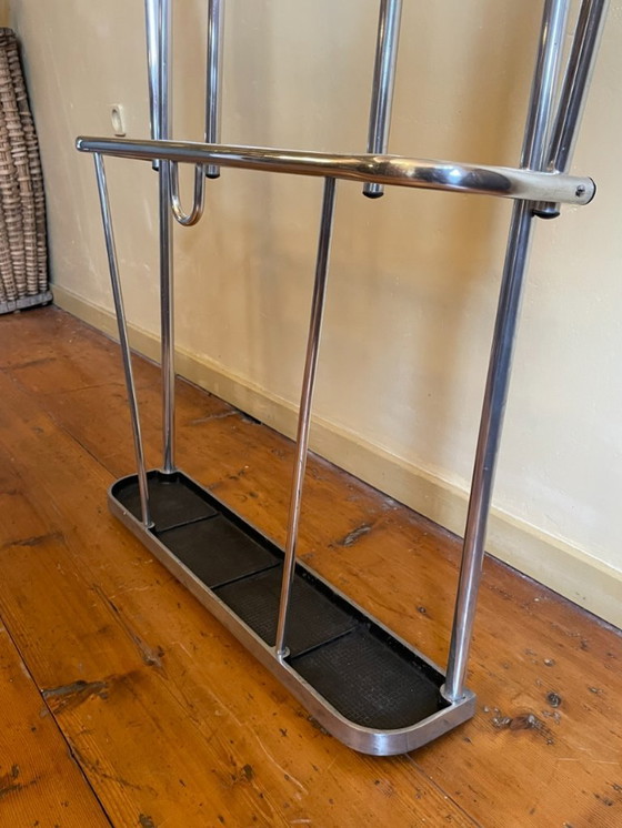 Image 1 of Wall coat rack Coat rack with mirror Vintage 1950s French