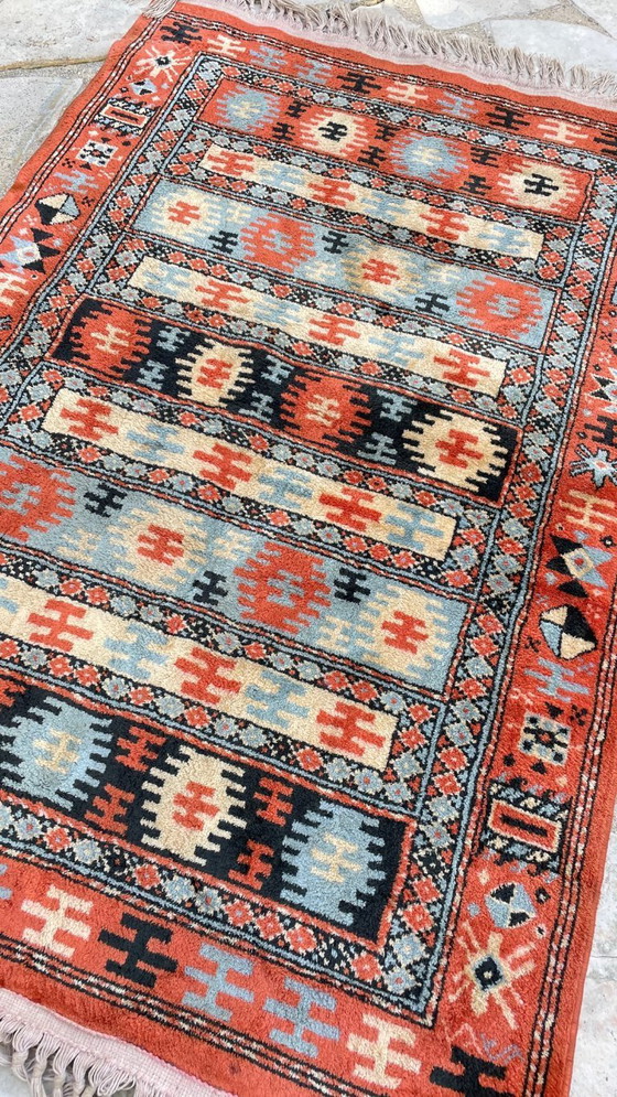 Image 1 of TAPIS Soie et Coton Vintage - 142 x 84cm