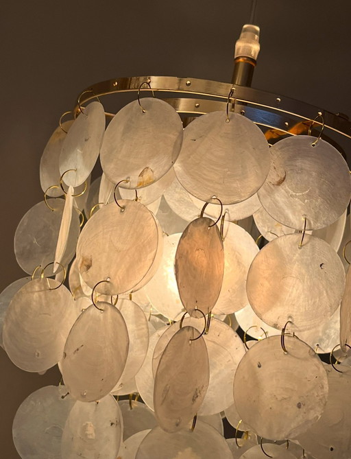 Set of2 capiz shell lamps sale ! Gold frame