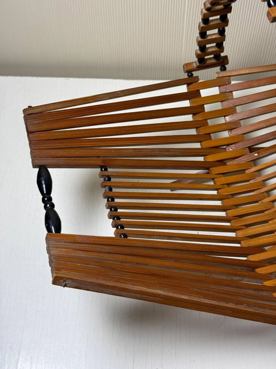 Ciotola per frutta vintage in legno degli anni '60, Design Mid-Century, Ciotole, Bambù, Marrone, Scandinavian (foto 7 di 9)