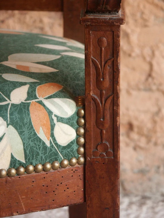 Wooden armchair, fabric, Green (photo 6 of 12)