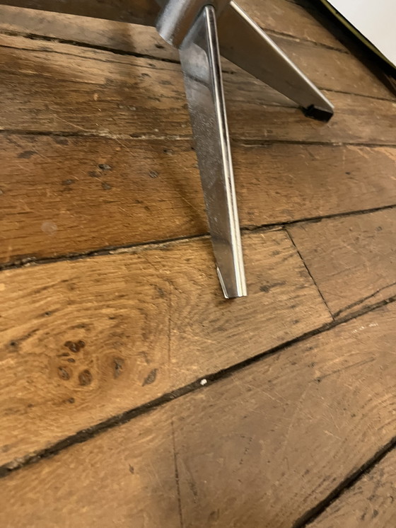 Image 1 of Vintage Rosewood Bedside Table - 70's - Chromed Metal Legs - Scandinavian Style - 1 Drawer - Minimalist Design