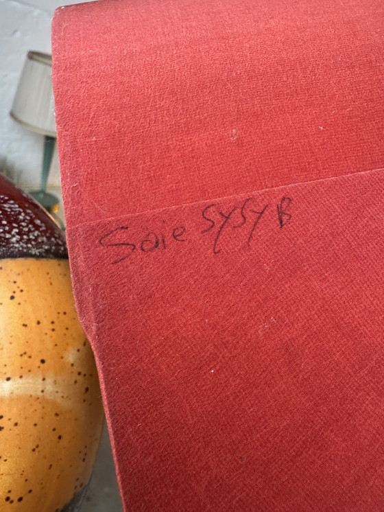 Image 1 of Handgemaakte lamp van keramiek en zijde uit de jaren 90