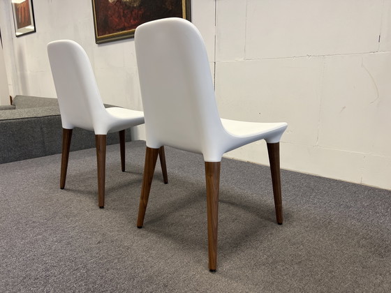 Image 1 of Tonon Tako Dining Chair White Soft Touch Walnut