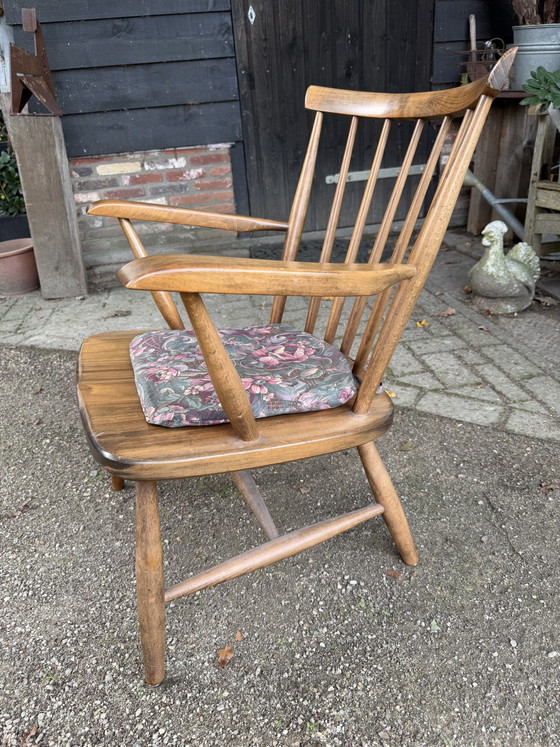 Sedia a fusi in legno vintage – Poltrone, Textile, Wood (photo 6 of 7)