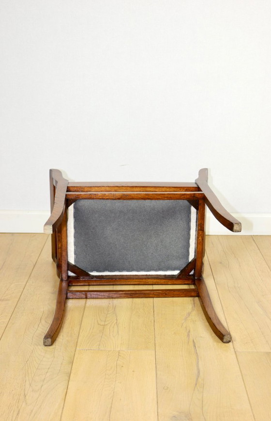 Stool Seat White-Cream Velvet Fabric Oak Art Deco – Axel Concept, Wood (photo 6 of 6)