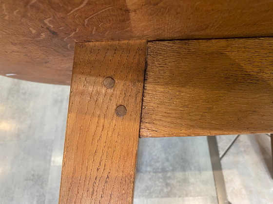 Image 1 of Round coffee table in solid oak, circa 1950