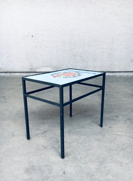 Image 1 of Tavolino laterale vintage con piastrelle a mosaico, Belgio anni '60