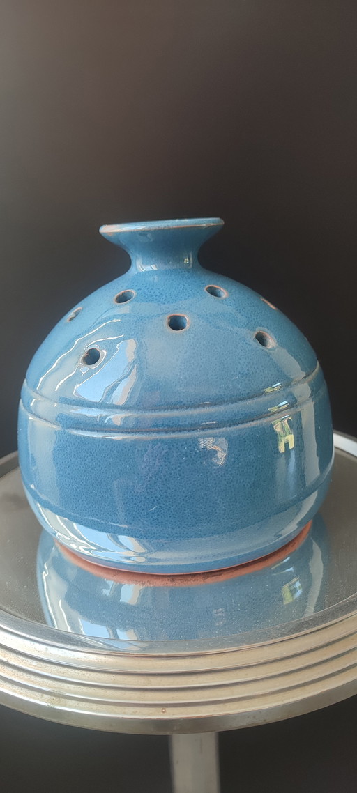 Handmade flower frog, La Draille pottery (Anduze)