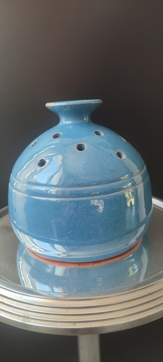 Image 1 of Handmade flower frog, La Draille pottery (Anduze)