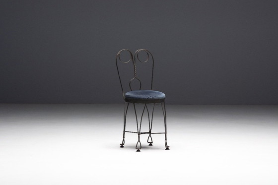 Image 1 of Smeedijzeren vlinder eetkamerstoel, Frankrijk, jaren 1960